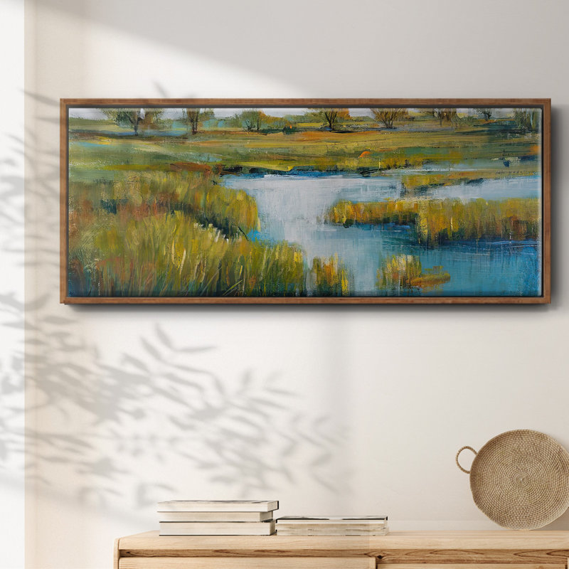 Marshland View IV - Framed Canvas, 20" H x 50" W