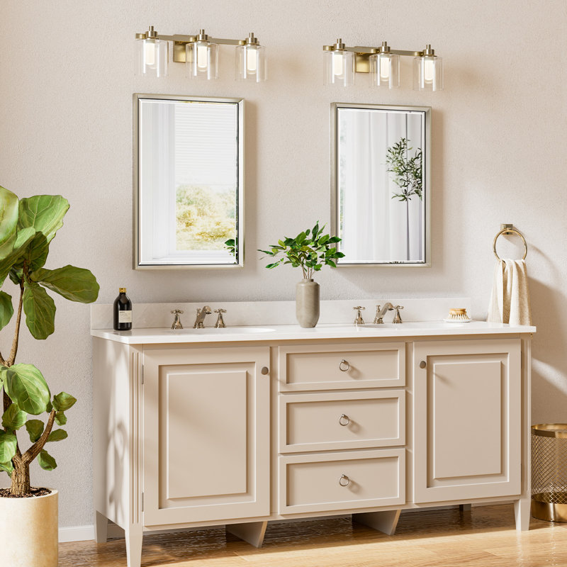 Miroir de salle de bain Lohoski, 24 po x 16 po, Nickel brossé