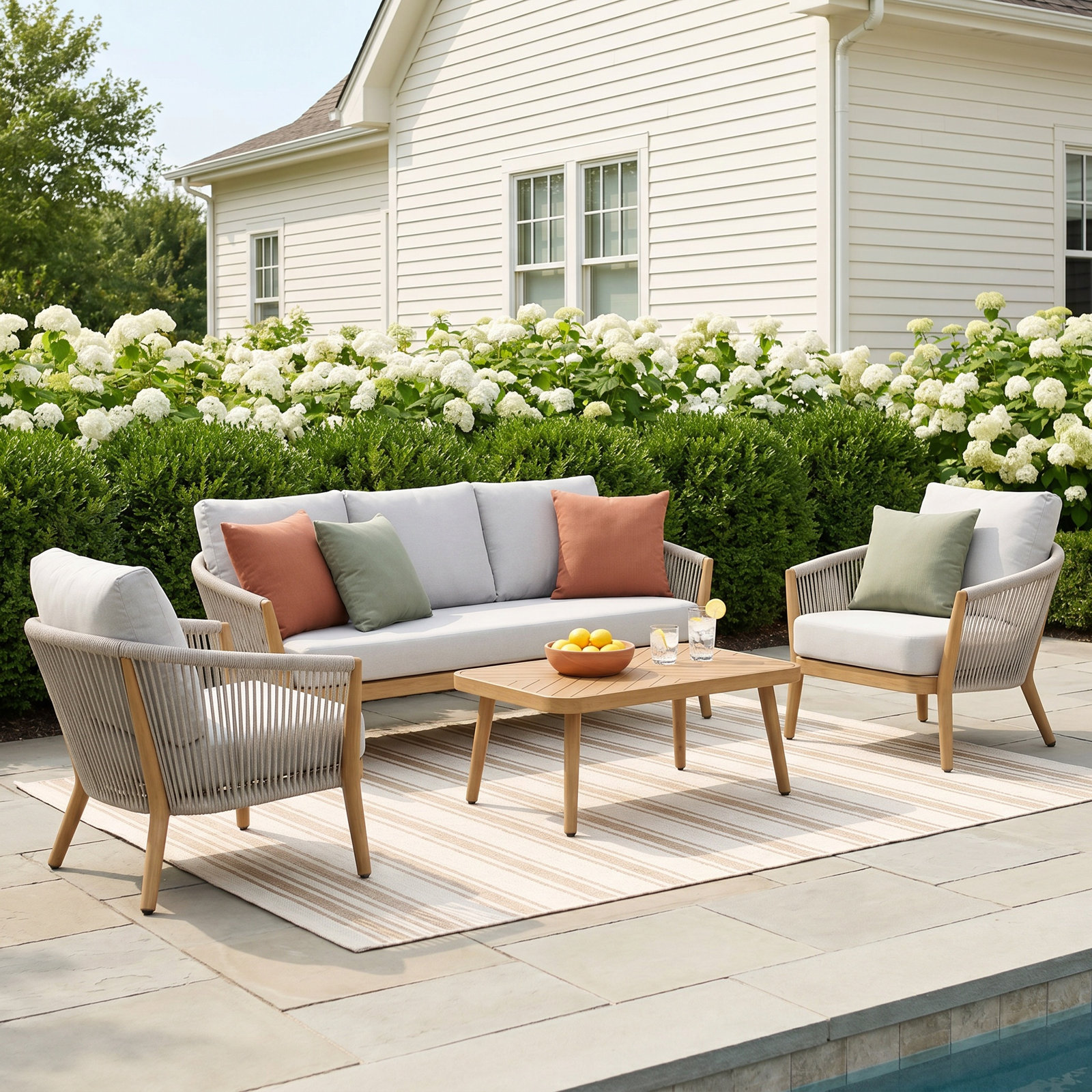 Turin 5 - Person Patio Conversation Set with Cushions