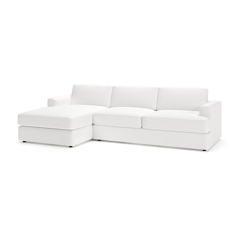 Cayden Sectional with Chaise, Bayou Off White Canvas, Left Hand Facing