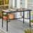 Metal Rectangular Outdoor Bar Table with Diamond-Patterned Tabletop