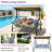 Porch Swing Cushions With Backrest, 4" Thicken Waterproof Outdoor Bench Cushion, Only Cushion-799062580-799062577