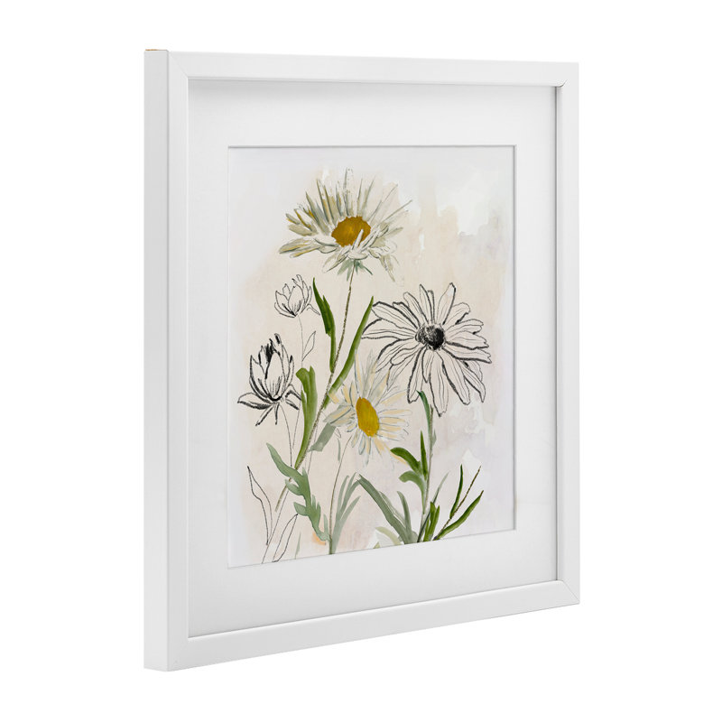 Reproduction encadrée sous verre Pure Simplicity Flowers, conception de Jacob Q, H 13 po x l 13 po, Cadre blanc côtier