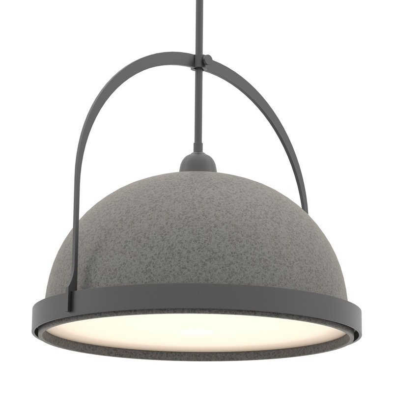 Atlas 1 - Light Single Dome Pendant, 22.3" - 67.3", Black, Natural Iron