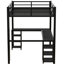 Lit mezzanine en métal avec bureau - Solution de chambre à coucher noire antirouille et fiable