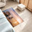 Tapis bleu lavable à la machine Sunset Rock Beach-909290611