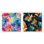 Mikayla - Ensemble de 2 collages carrés botaniques abstraits-101847223-101847222