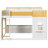 Full Over Full Bunk Bed With Storage Shelves, Window & Doors-931044424