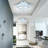 Dimmable Crystal LED Square Flush Mount Chandelier, 9.8" Ceiling Light Fixture For Dining Room, Kitchen, Foyer