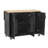 Fluted Kitchen Island with Drop Leaf, Farmhouse Accent Kitchen Island on Wheels with Internal Storage Rack, Rolling Kitchen Cart with Towel Rack for Kitchen, Dining Room-1308215456