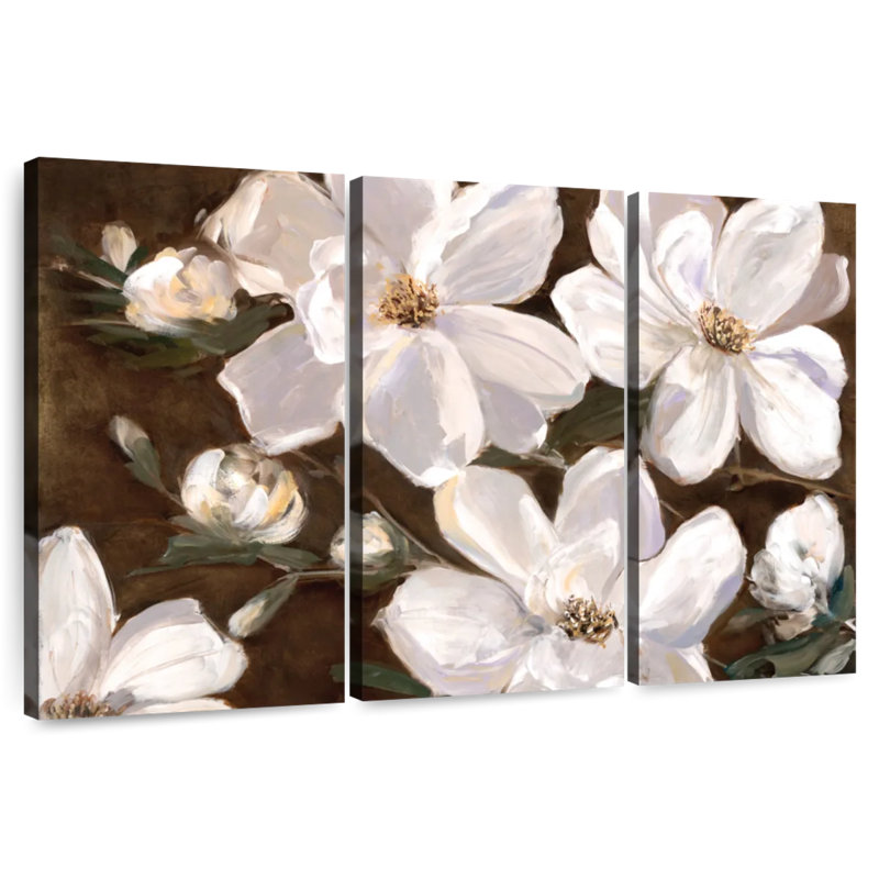 Harnek White Chocolate Blooms II, 36" H x 57" W