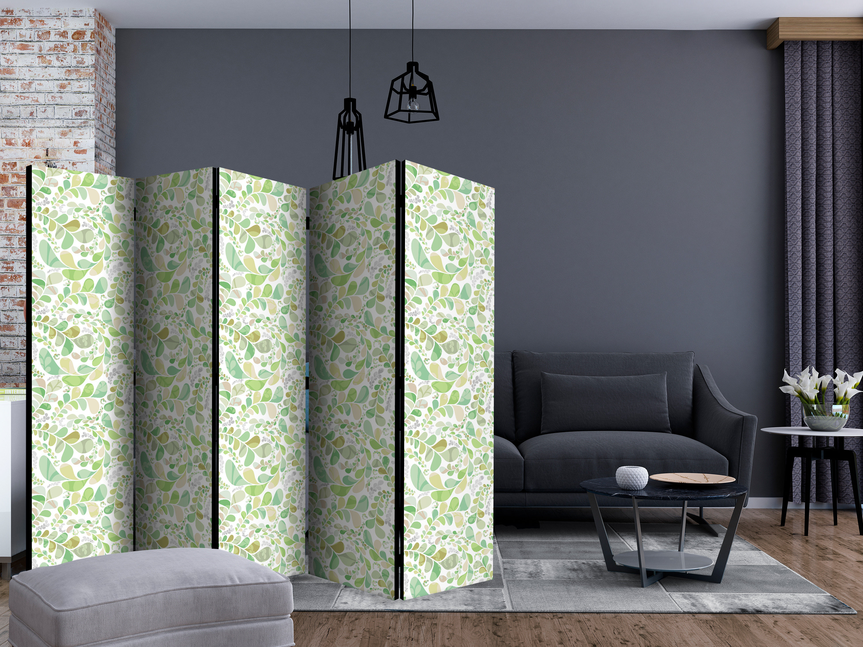 Divider Types East Urban Home Room Divider - Plants Stained Glass II [Room Dividers ...
