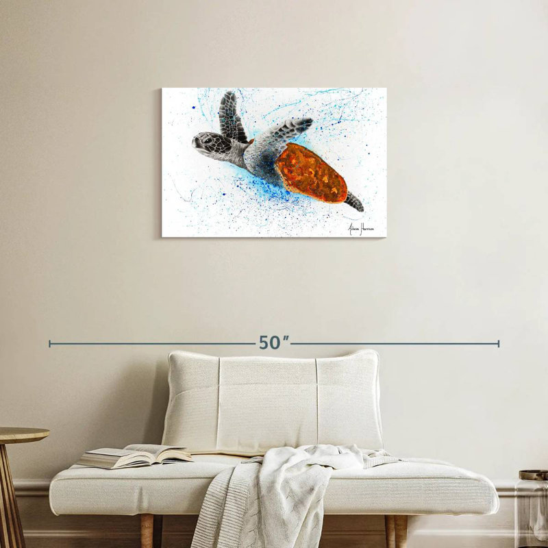 Opulente tortue de mer, H 20 po x l 30 po