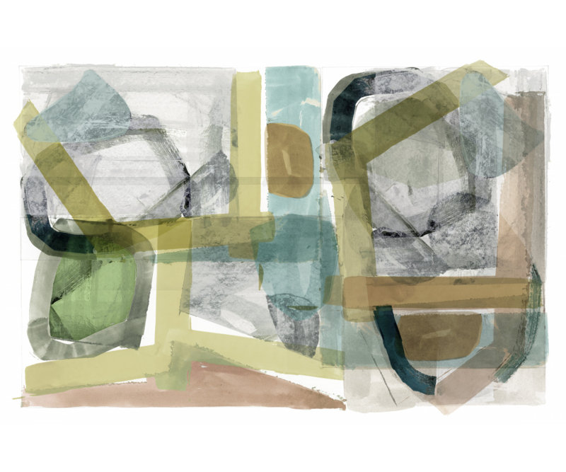 Earthy Abstract Geometry by Cartissi — Abstract Wall Art, 48 × 32, Matted Framed Print, White