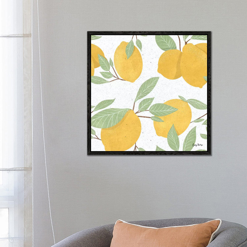 Fruity Cocktails Pattern II by Becky Thorns - Print on Canvas, 66.04cm H x 66.04cm W x 3.81cm D, Black Framed