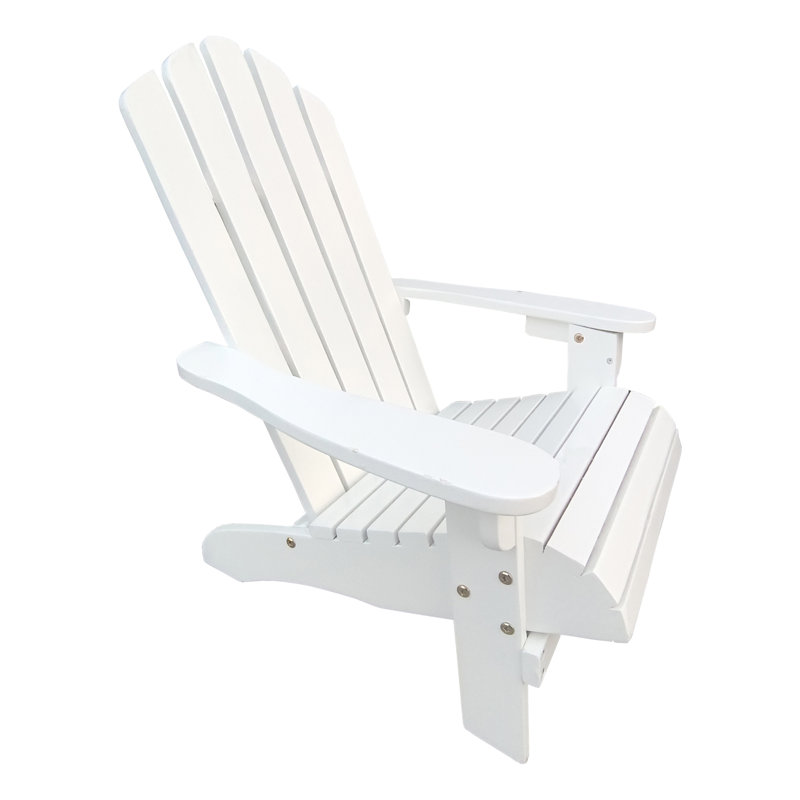Chaise confortable en bois blanc - Convient à divers espaces extérieurs et intérieurs, montage facile, poids maximal de 50 kg avec assise inclinée, larges accoudoirs, limite