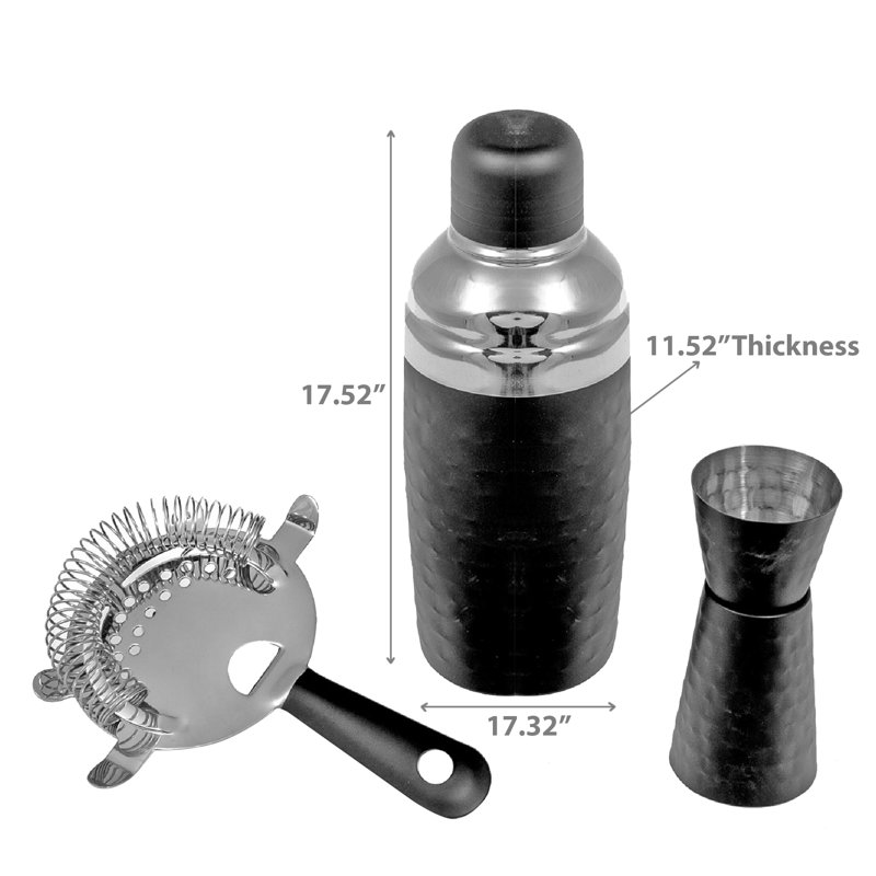 Tabletop Bar Set, Silver/Black