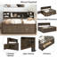 Wood Daybed With 2 Bedside Cabinets, Upper Shelves And 4 Drawers-1113279457