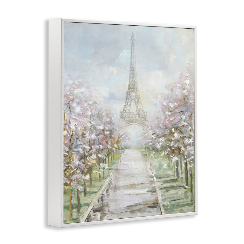 Art de la giclée encadrée par Eiffel Tower & Tree Grove par Sally Swatland, H 30 po x l 24 po