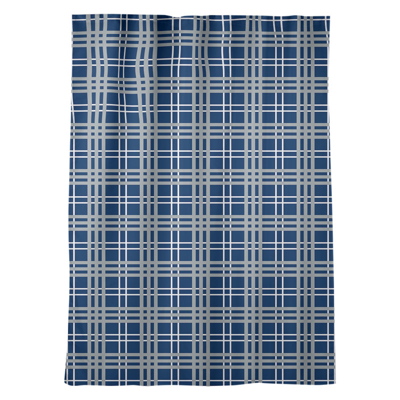 Panneau de rideau simple diaphane avec passe-tringle, Blue/White/Gray Dark