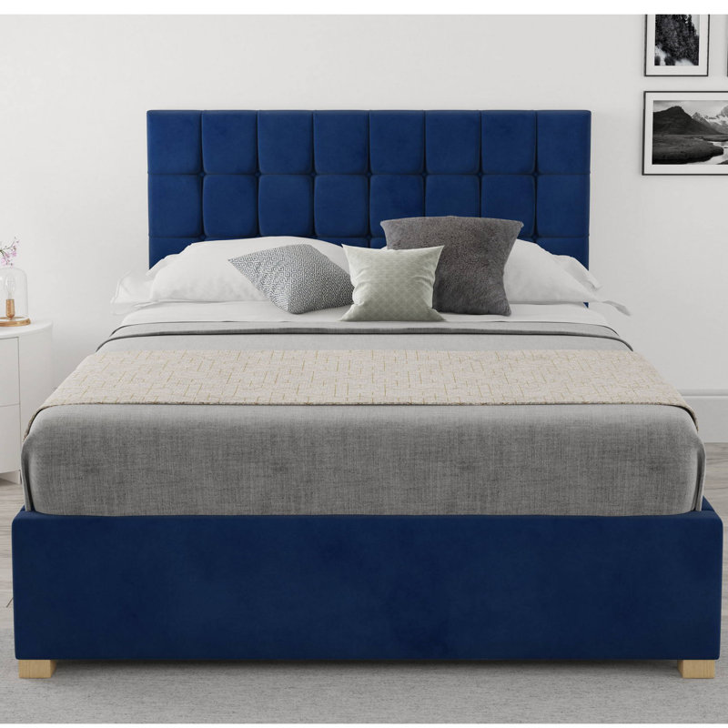 Chevalier Upholstered Ottoman Storage Bed, Double (4'6), Navy