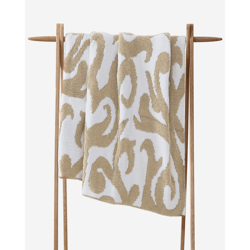 Casablanca Throw Blanket, Sahara Tan/Off White Abstract