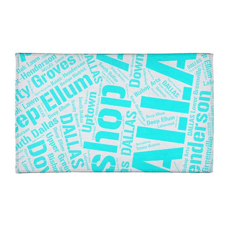 Tapis de zone cyan à tissage plat poils longs, Rectangle 3 pi x 5 pi