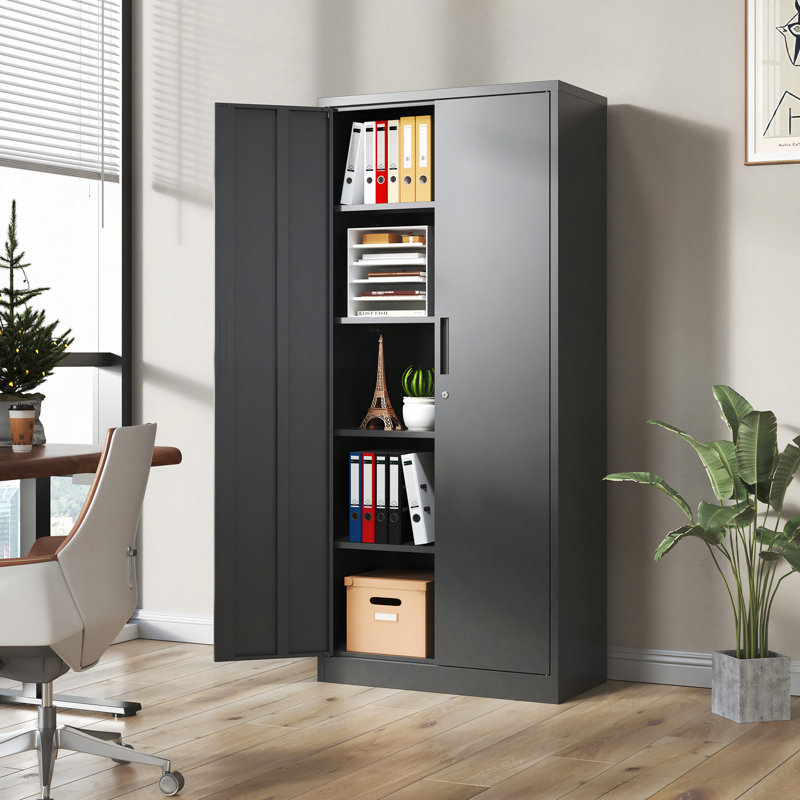 Armoire de rangement 72 po H, Noir
