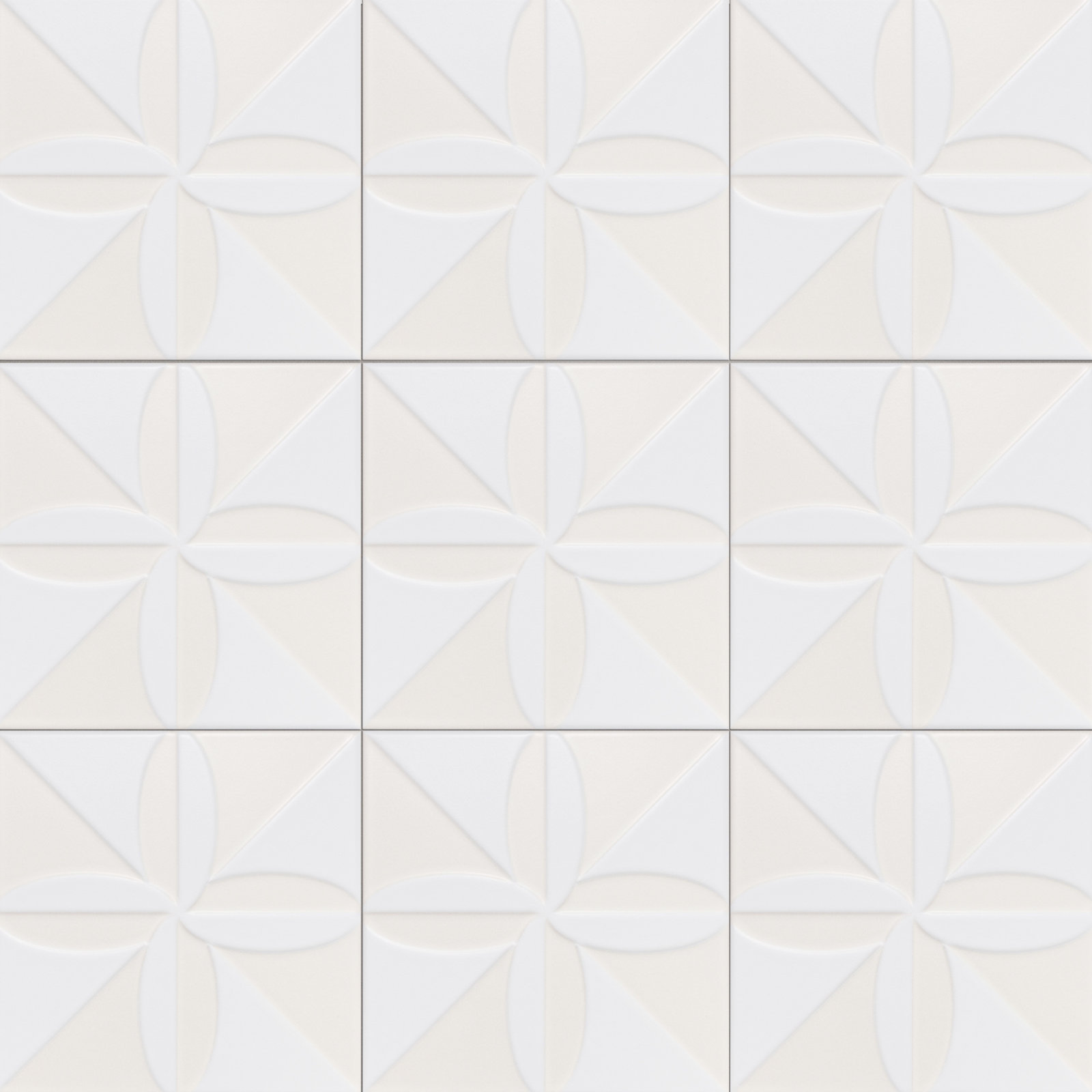 Triplex 8" x 8" Ceramic Patterned Wall Tile, White