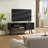 Black Tv Stand For Tvs Up To 48'', Entertainment Center With Charging Station, Shelves & Cabinet, Modern Media Tv Console For Living Room, Bedroom-1451073968