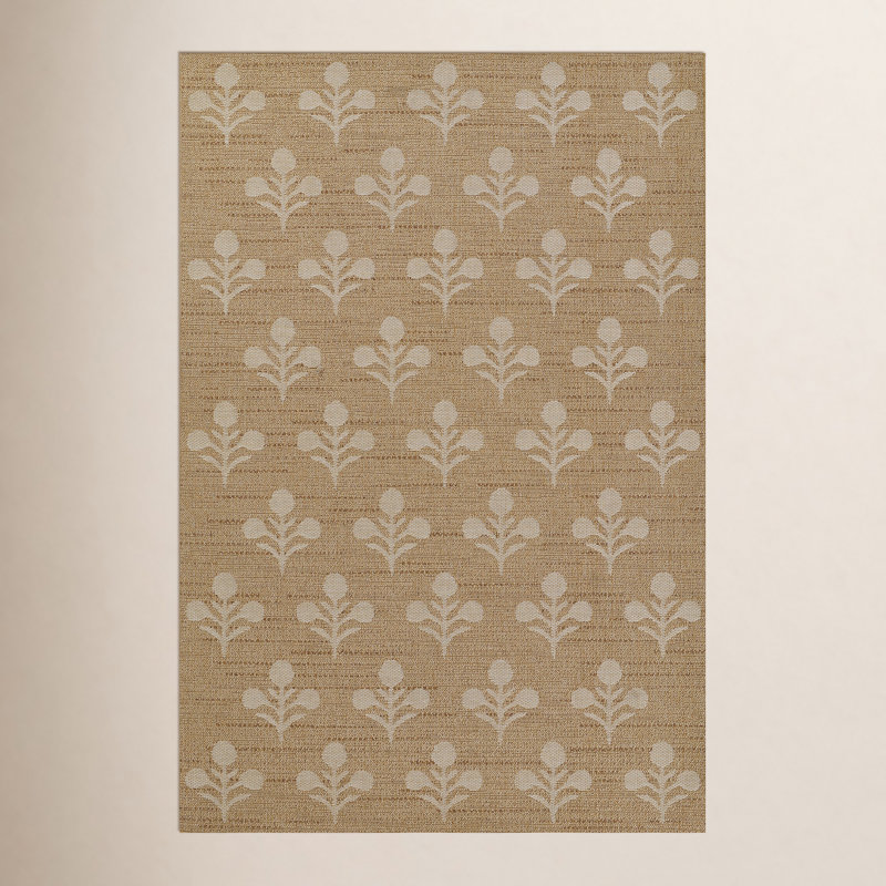 Tapis intérieur / extérieur en polypropylène tissé à la machine Saybrook, Rectangle 5 pi 3 po x 7 pi