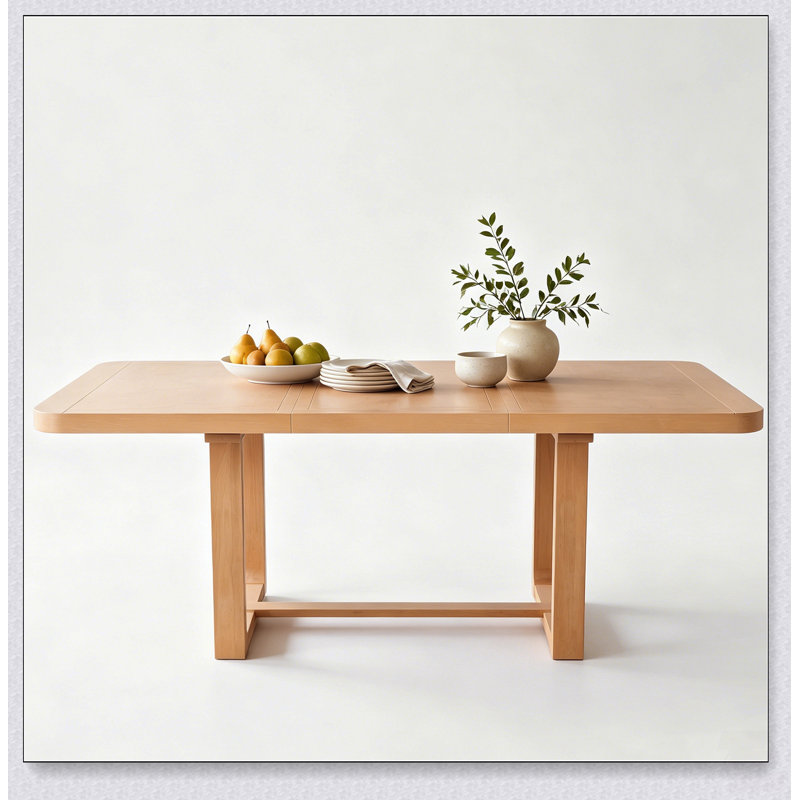 Extendable Solid Wood Dining Table with Removable Leaf and Rounded Corners for Versatile Home Gathering Spaces