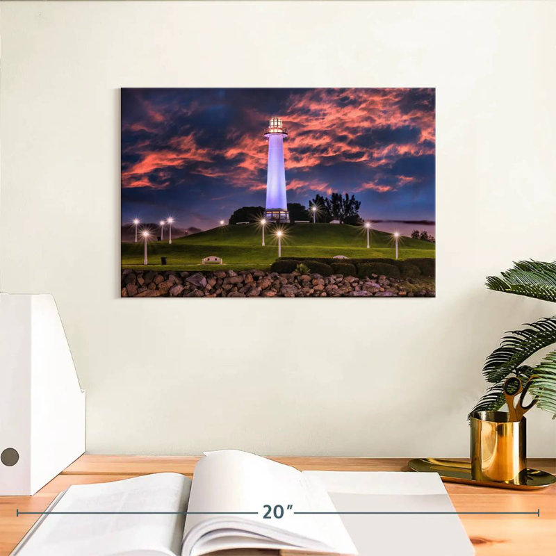 Aletra Long Beach Lighthouse, 8" H x 12" W