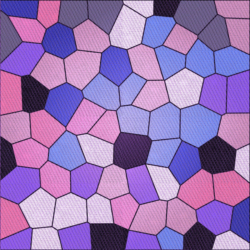 Tapis 100% à motif lavable à la machine 2989 3425-PUR, Carré 4 pi