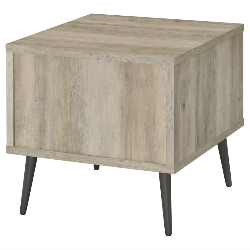 Balboa Distressed Pine Square Engineered Wood Side End Table