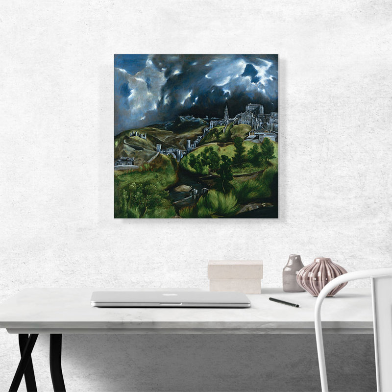 El Greco View of Toledo Canvas Print 18" x 18"