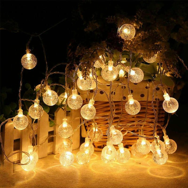 Solar Powered 20ft 30 LED String Lights Garden Path Yard Decor Lamp