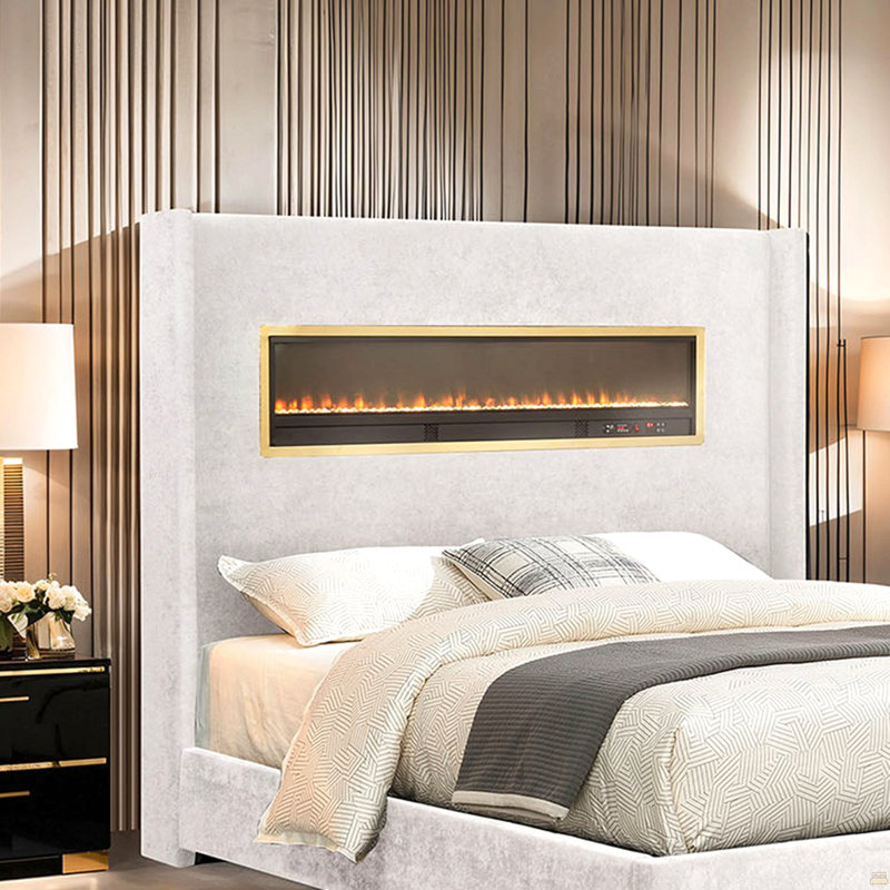 Lit tapissier en tissu pour lit très grand 1 pièce Eastern, Très grand lit, Blanc