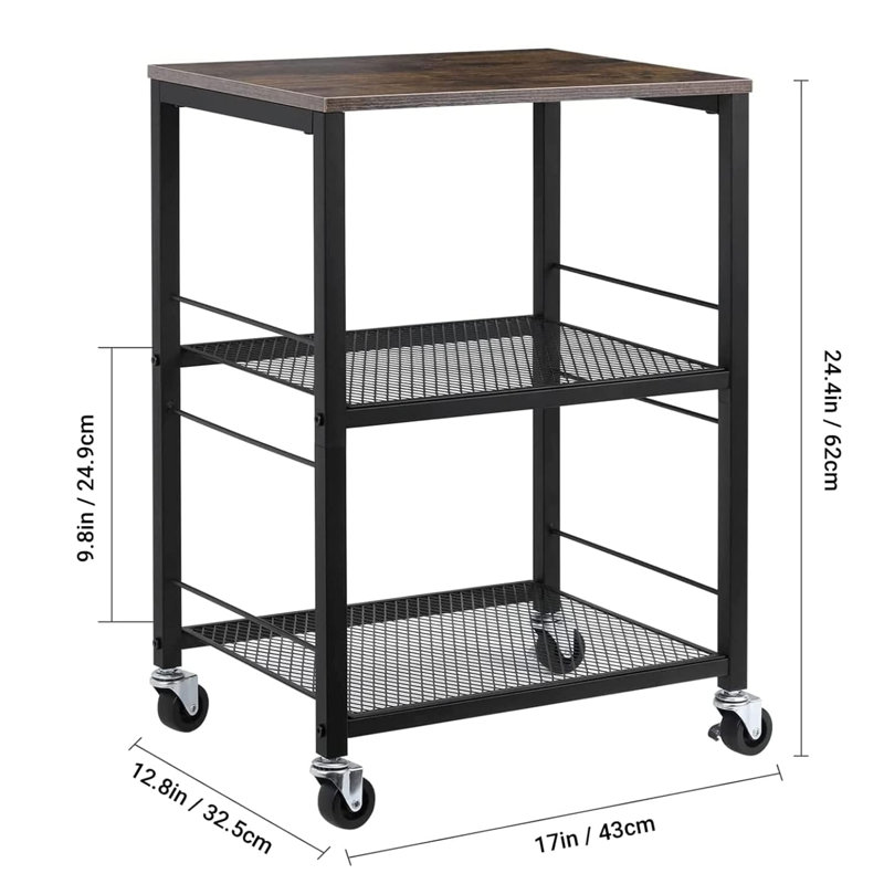62cm H x 43cm W Printer Stand with Wheels