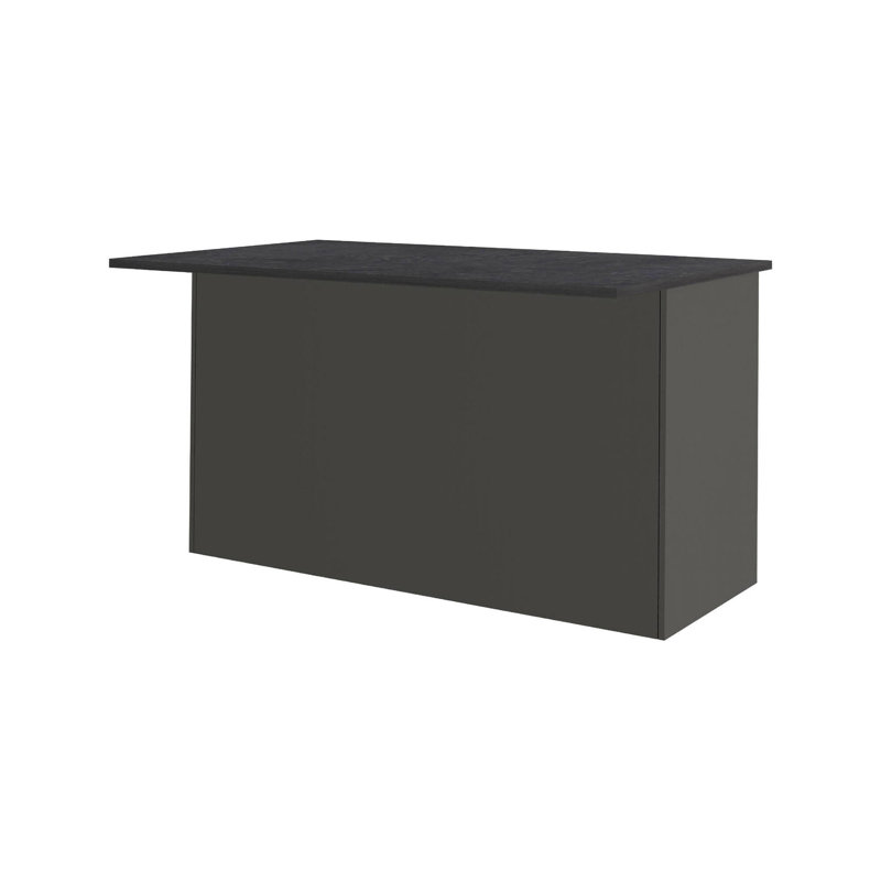 Nalya 155 cm W Kitchen Island with, Anthracite/Slate