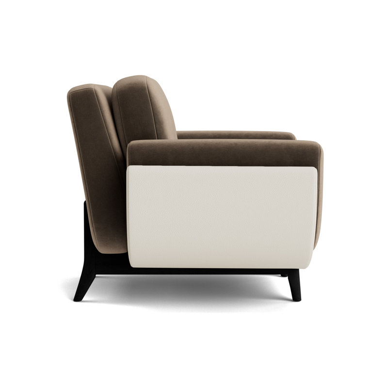 Regatta Chair, Velvet - Otter/Greenwich Leather - Cream, Black