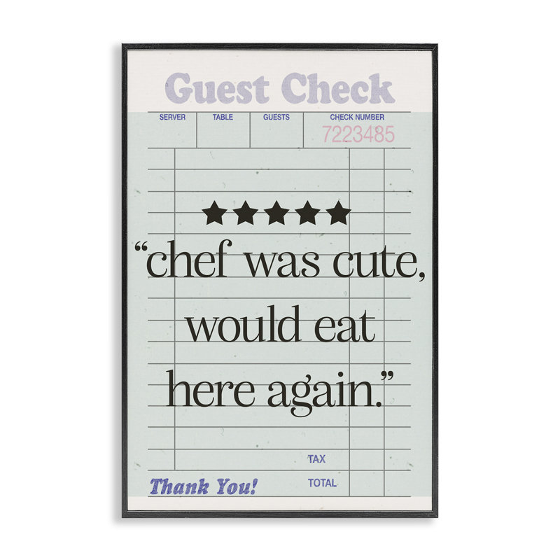 Joli chef invité, estampe numérique encadrée par SD Graphics Studio, H 18 po x l 12 po, Giclée encadrée noir minuit