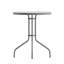 Table ronde en métal en verre trempé de 23,75 po avec plateau à conception ondulée lisse Amlie-1430886292