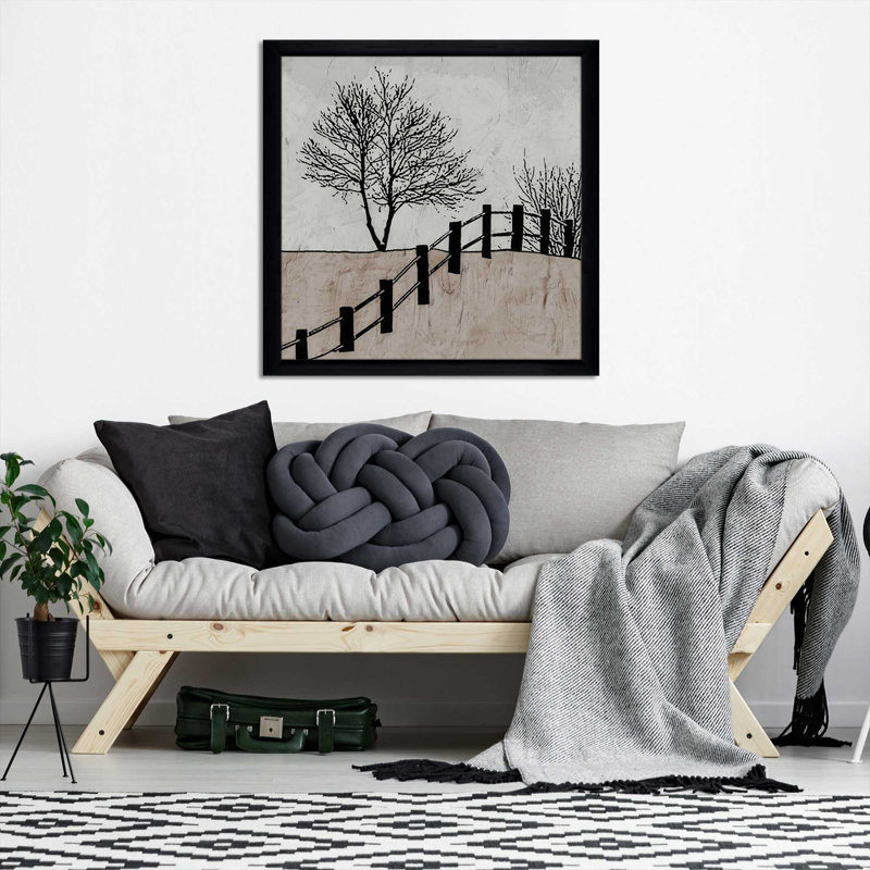 «Over The Fence» par Ynon Mabat - reproduction d'art graphique sur toile, H 31,5 po x l 31,5 po x P 1 po, Cadre noir