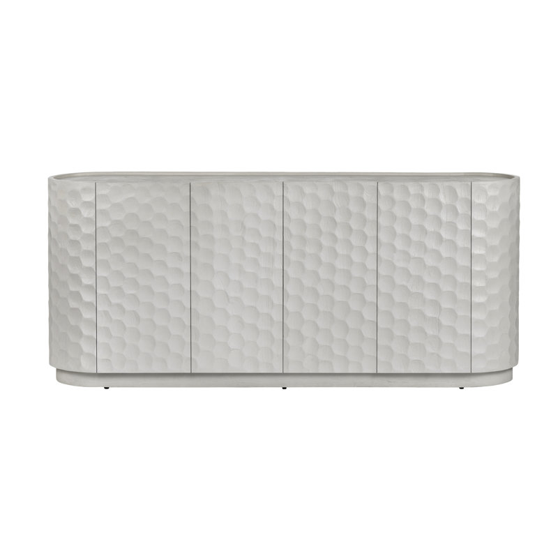 Makassar 76'' Wide Solid Wood Sideboard, Gray