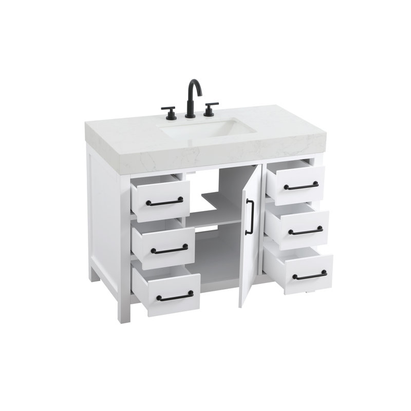 Meuble-lavabo simple 42 po_Traditional_VF60642, Blanc