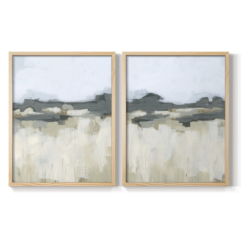 «Brushstroke Badlands I», reproduction encadrée de qualité supérieure - prête à être accrochée - aucun clou requis - aucun clou requis