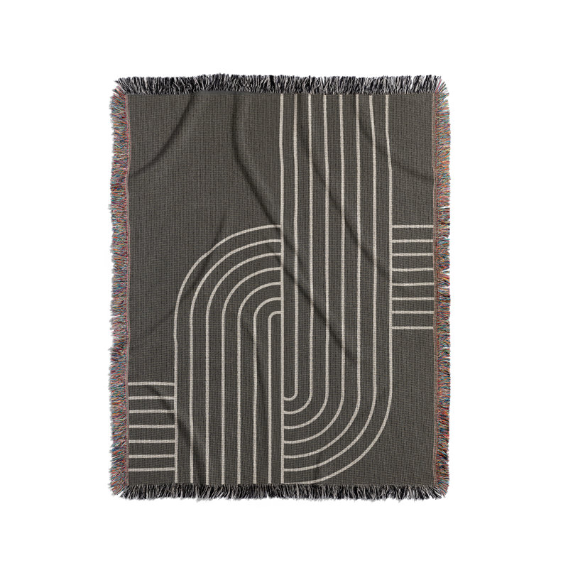 Jeté en mélange de coton Askii, Gris, L 60 po x l 50 po