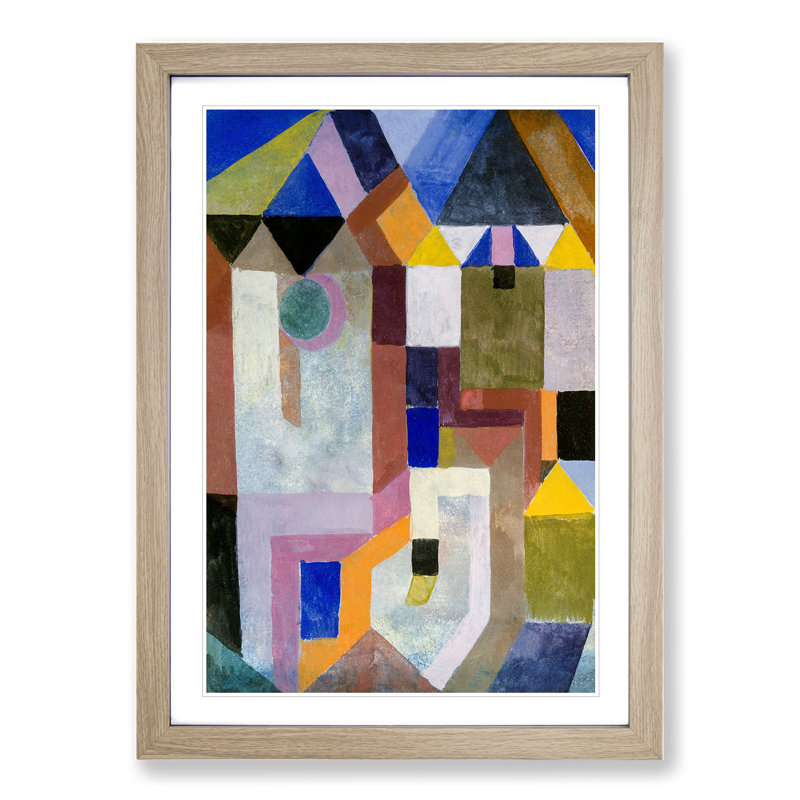 Colourful Architecture by Paul Klee - Framed Print, 48cm H x 36cm W x 2cm D, Oak Framed