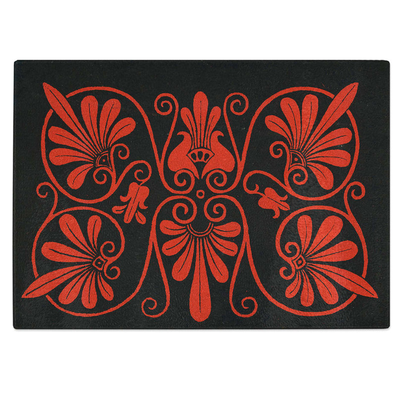 Tempered Glass an Illustration Chopping Board, 28.5 cm W x 20 cm L